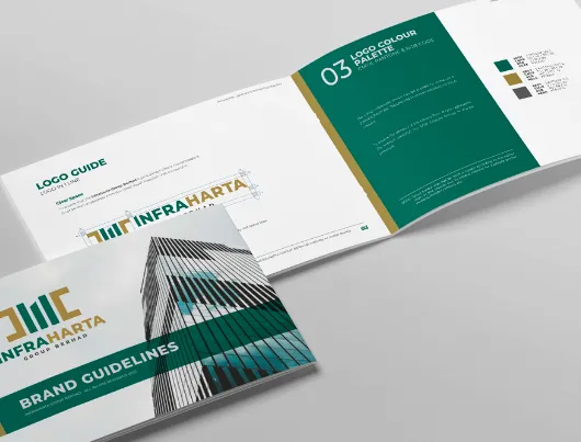 InfraHarta logo and brand guidelines booklet, designed by O2O Creative